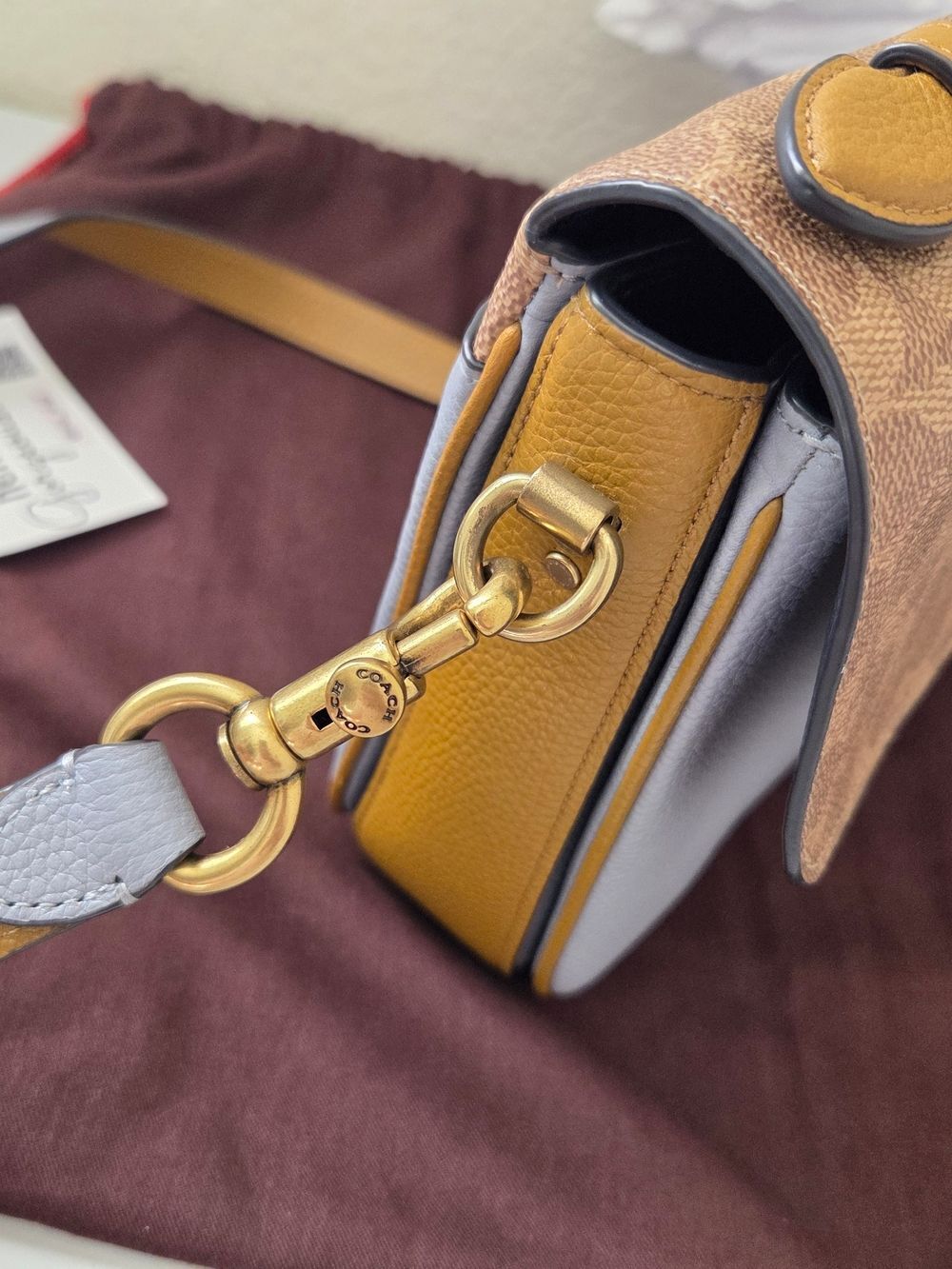 Coach Cassie Crossbody In Signature Blocking Blue/Tan - Picture 11 of 12
